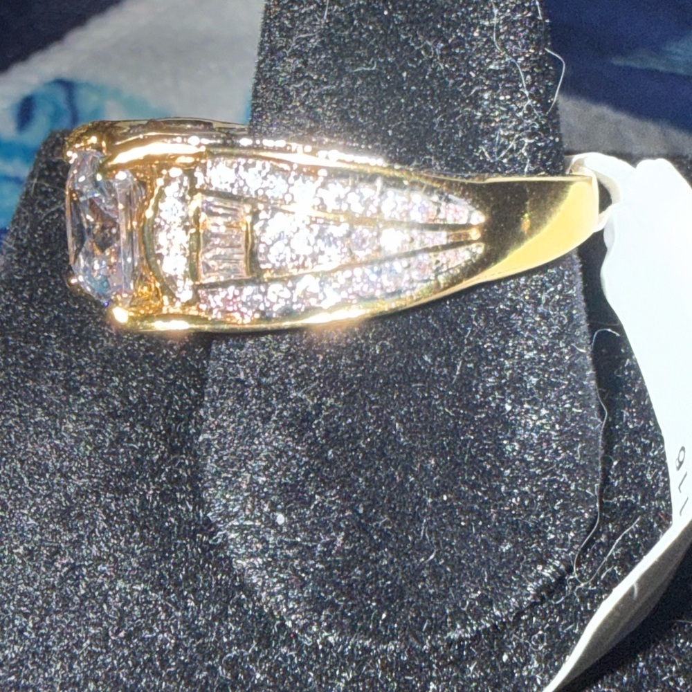 Park Lane 24KT Gold plated Princess CZ  Ring - Picture 2 of 3